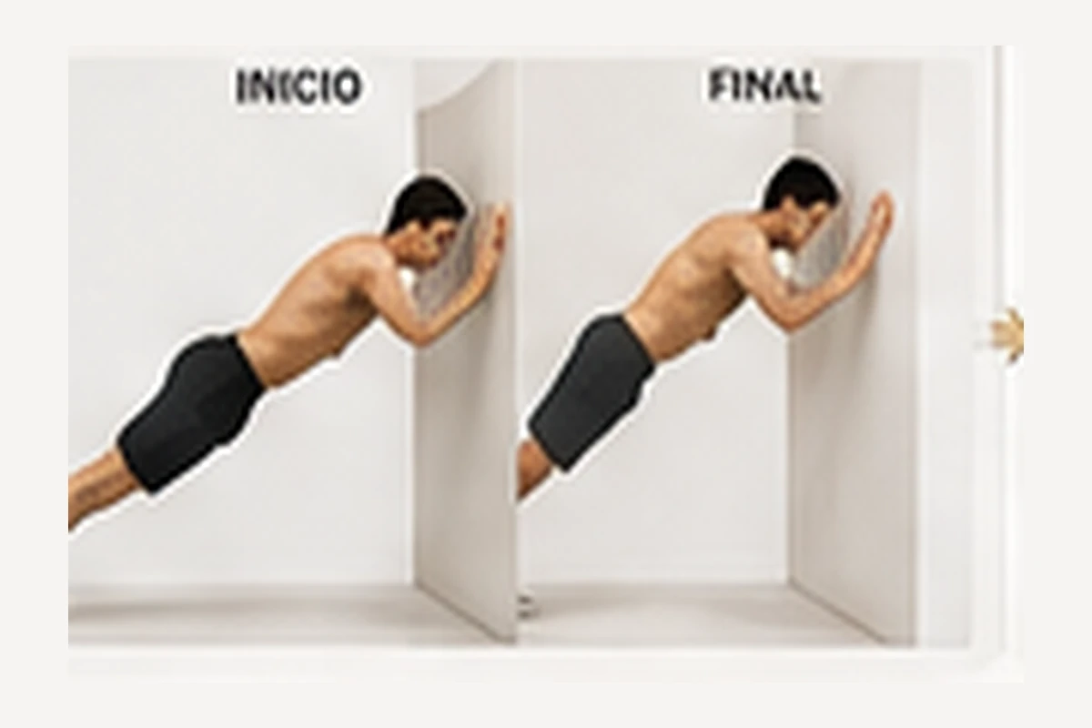 Ilustración de calistenia: Flexión en pared